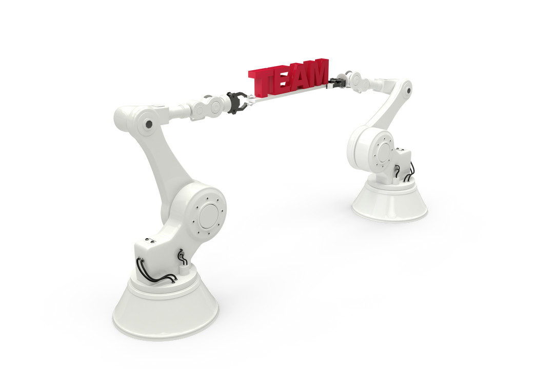 Robotic Arms Holding Team Text with Transparent Background, Advanced Technology - Download Free Stock Images Pikwizard.com