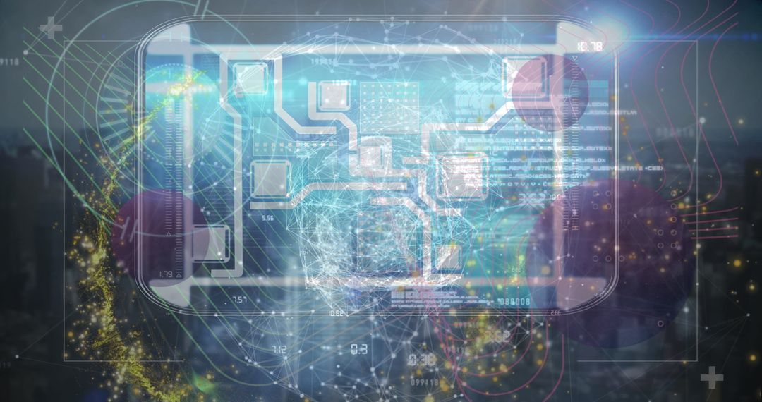 Abstract Digital Data Network With Light Effects