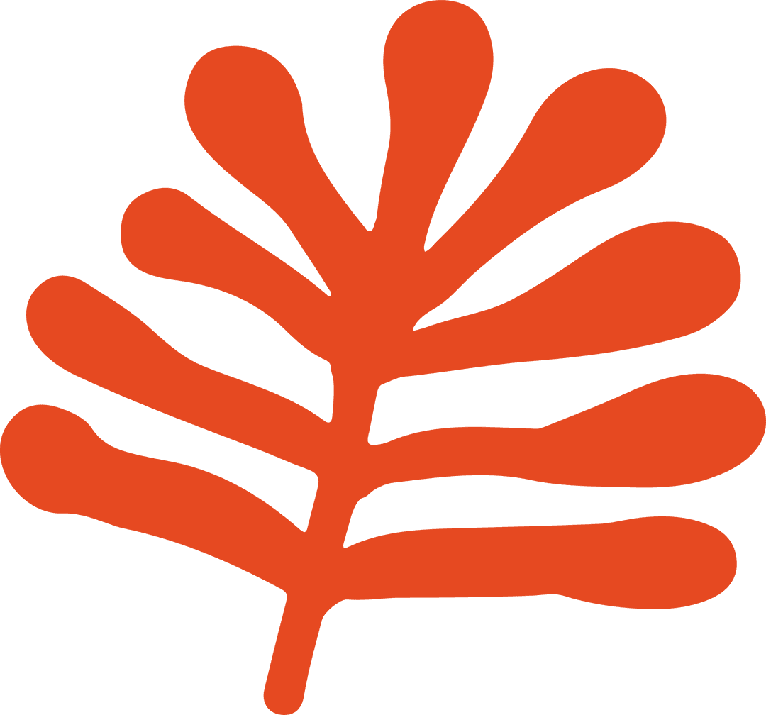 Vibrant Red Abstract Organic Shape on Transparent Background