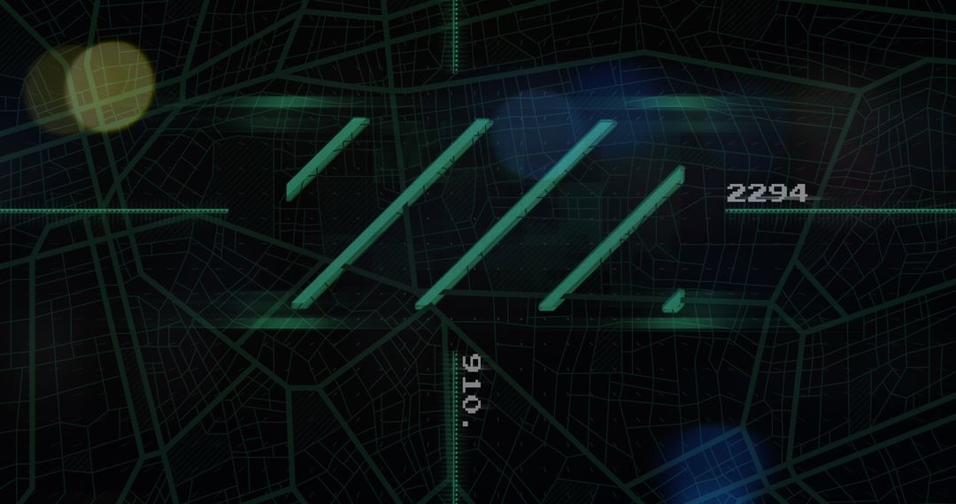 Dynamic Lines on Digital Screen Illustrating Data Processing Concept