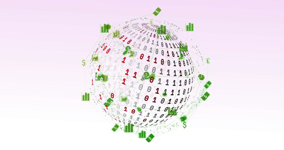 global networking sphere with binary codes and digital icons - Free Images, Stock Photos and Pictures on Pikwizard.com