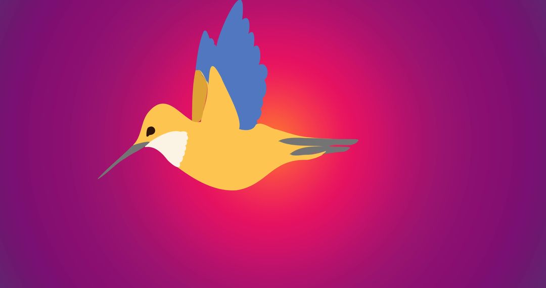 Colorful Bird Illustration on Vibrant Gradient Background - Free Images, Stock Photos and Pictures on Pikwizard.com