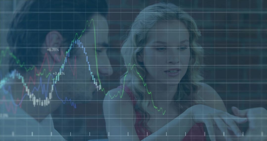 Analyzing Financial Data with Chart Overlay in Modern Office