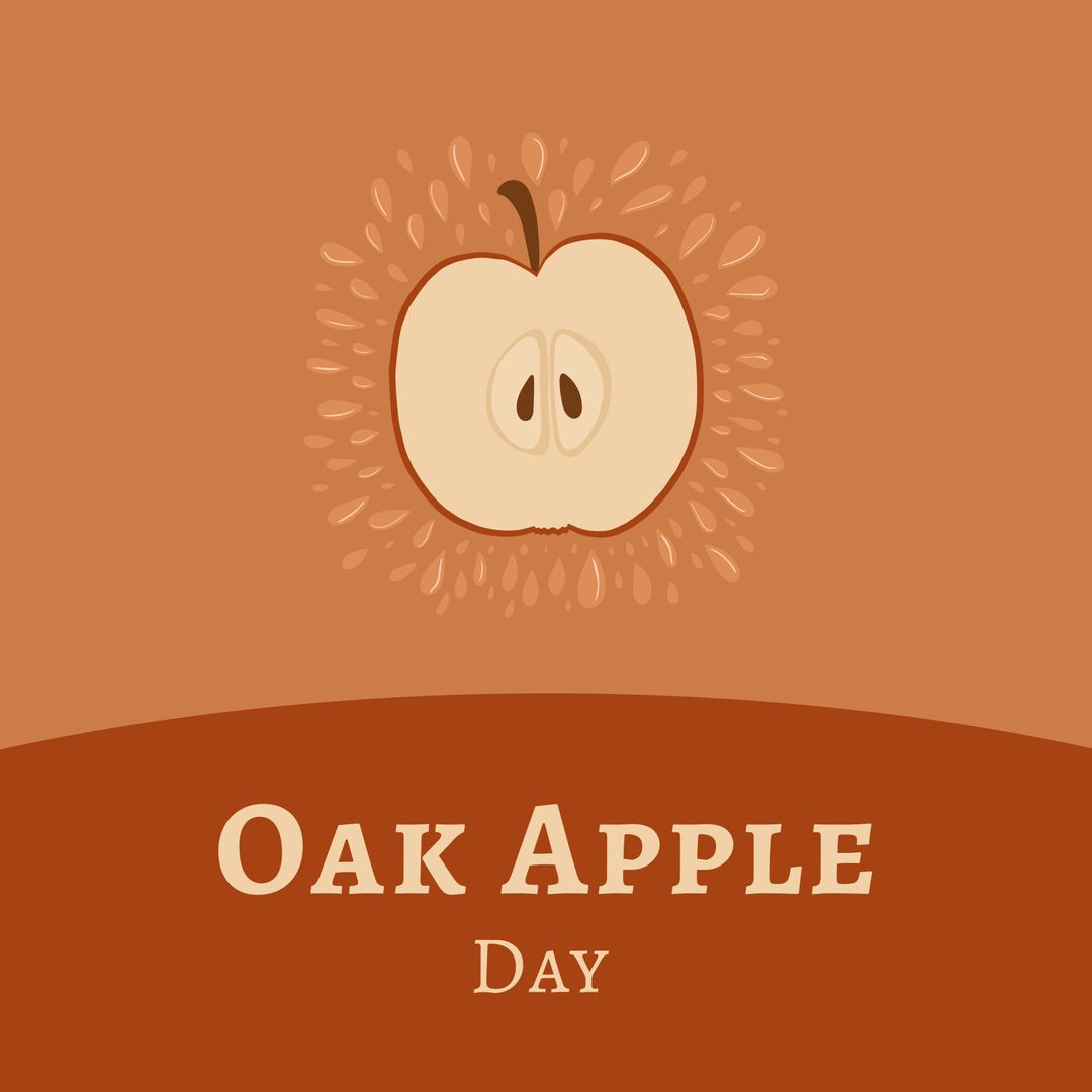 Oak Apple Day Celebration Design with Apple Slice