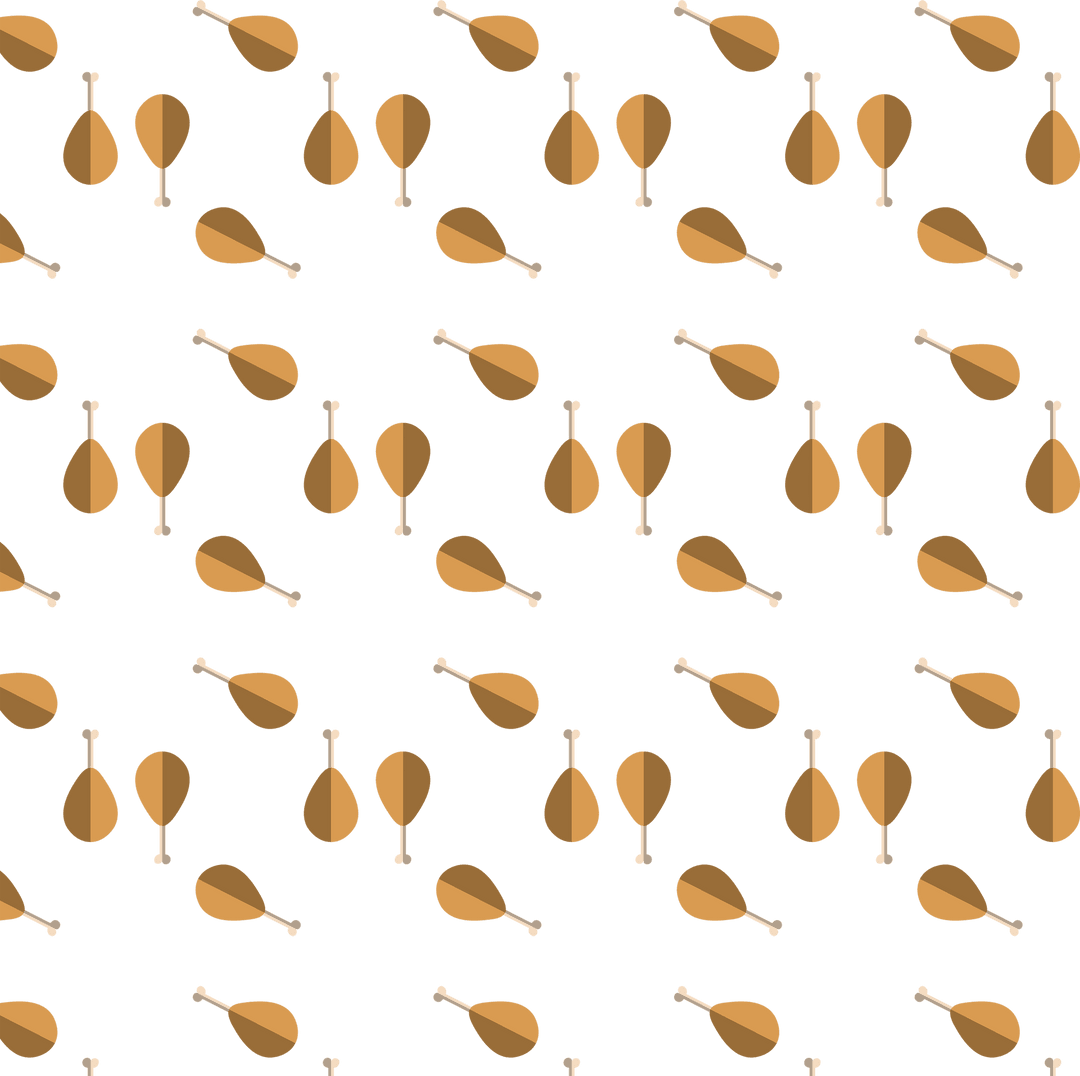 Seamless Chicken Leg Pattern on Transparent Background