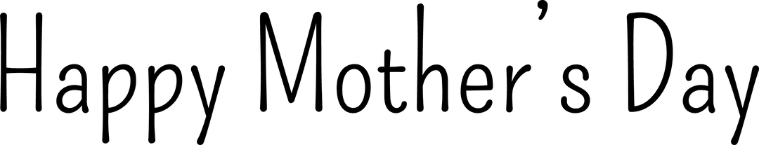 Mother's Day Celebration Text in Elegant Style on Clear Background