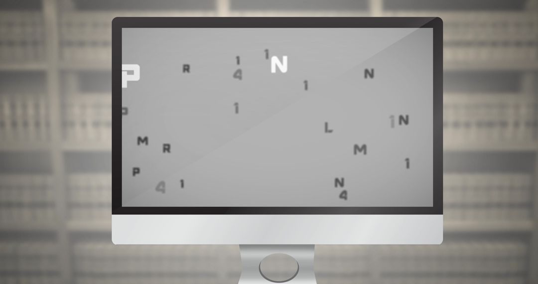 Charging Numbers and Alphabets on Computer Screen in Library