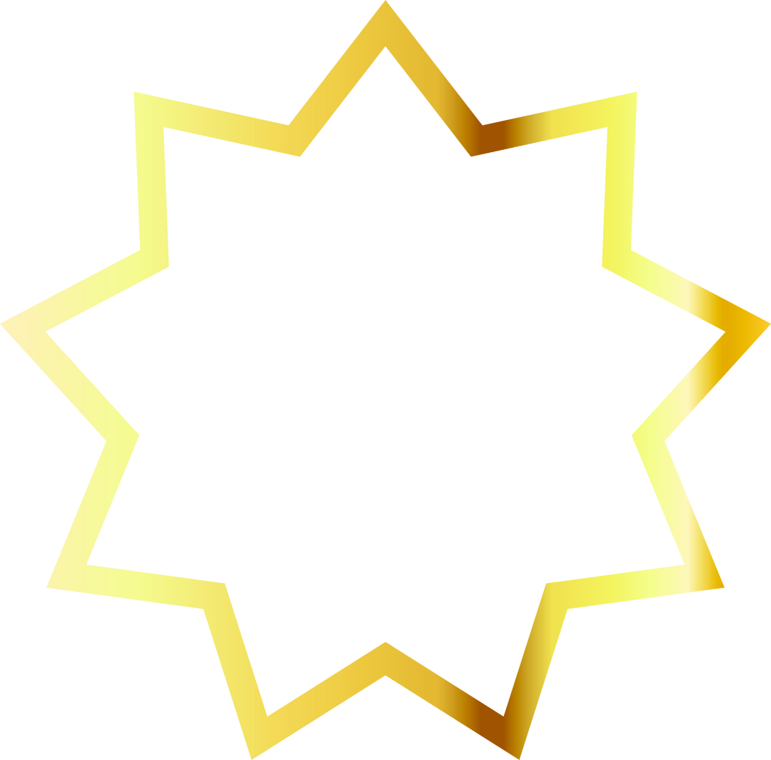 Geometric Star Shape with Golden Border on Transparent Background - Download Free Stock Images Pikwizard.com