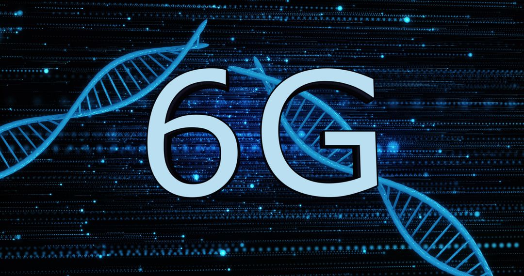6G Wireless Technology Concept with DNA Visualization