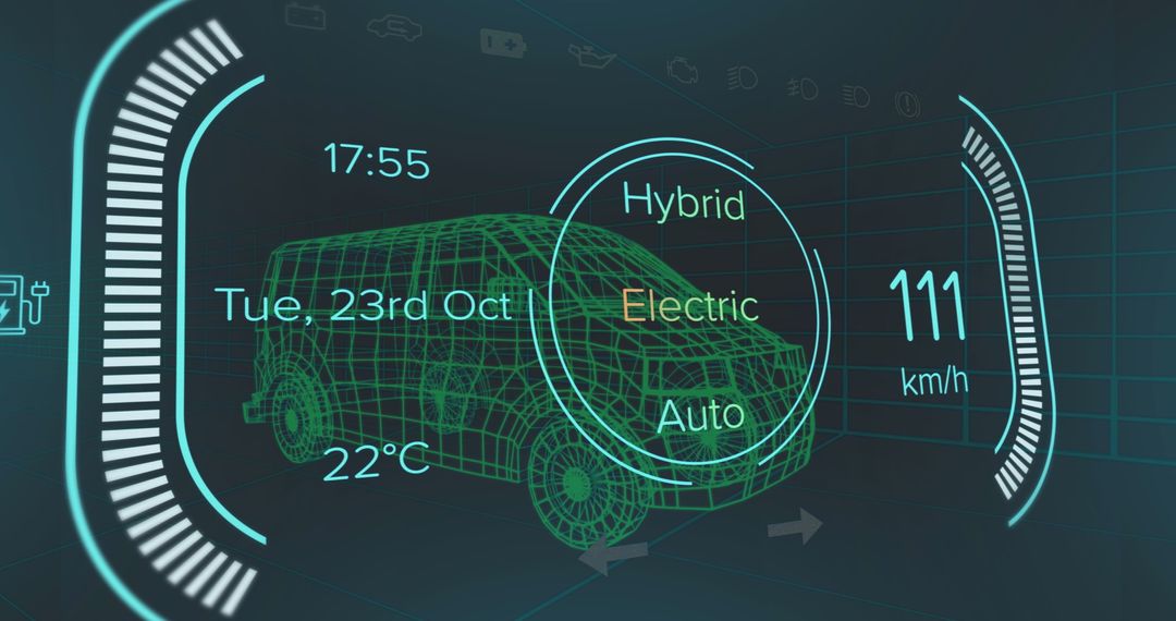 Futuristic Digital Interface with Vehicle Monitoring Data