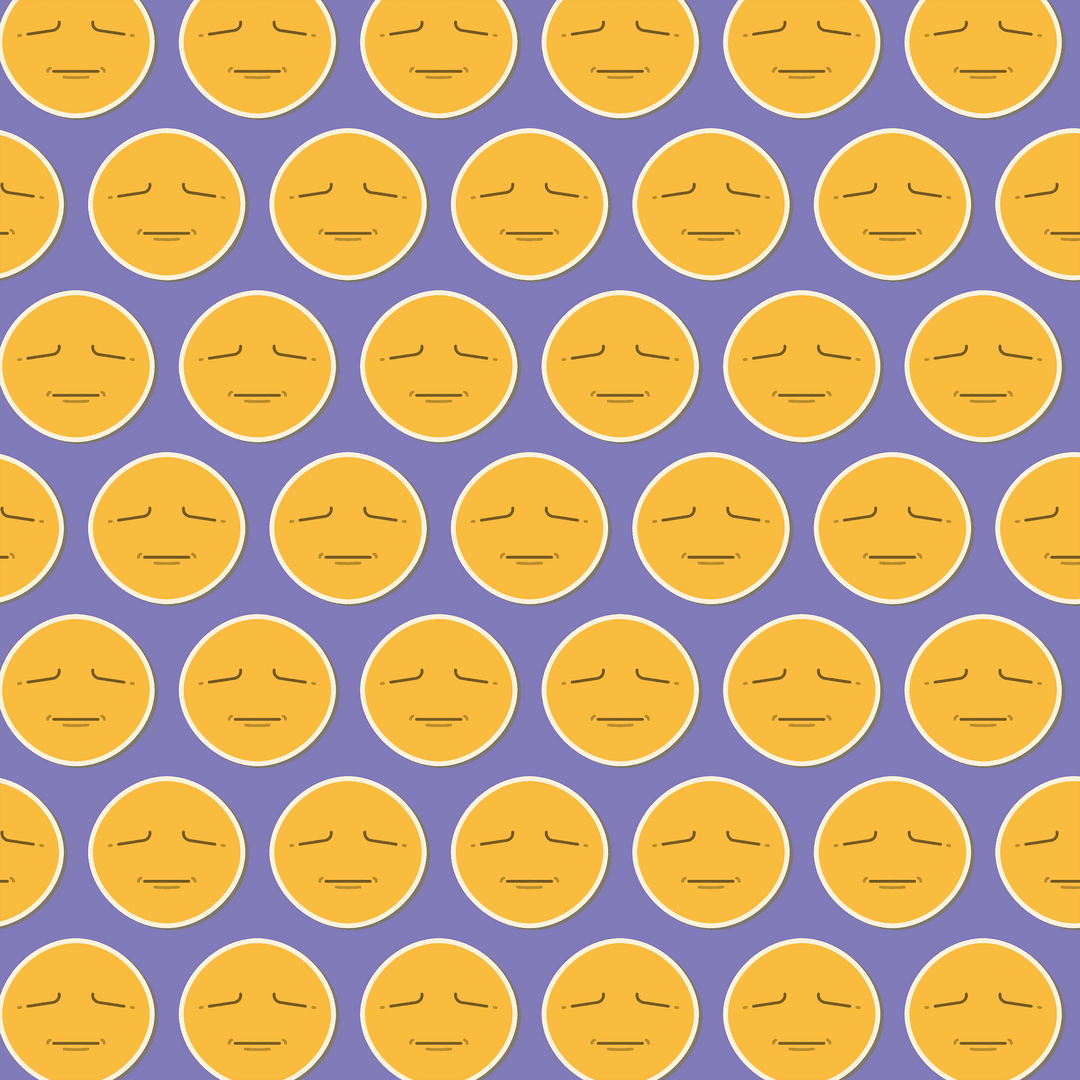 Seamless Transparent Emoji Pattern on Soft Purple Background