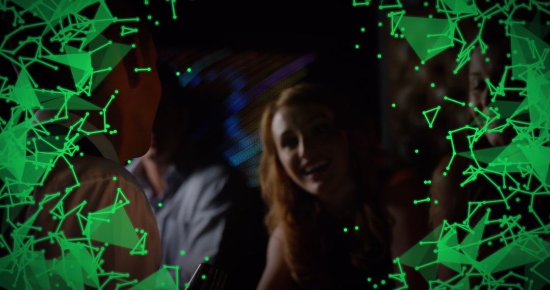 Social Network Concept with Energetic Party Atmosphere