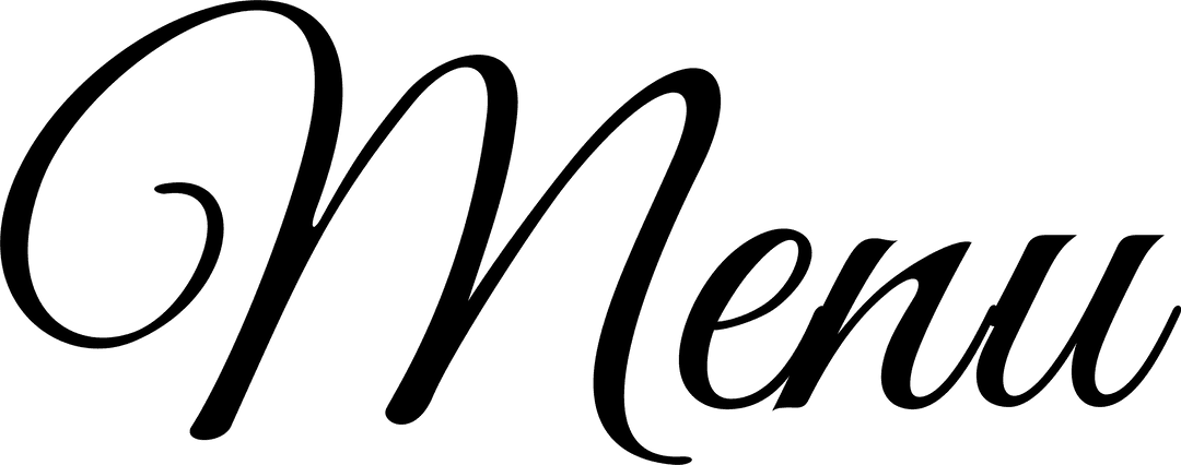 Digital Menu Text on Transparent Background for Design