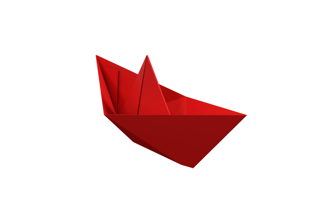 Red Paper Origami Boat on Transparent Background - Download Free Stock Images Pikwizard.com