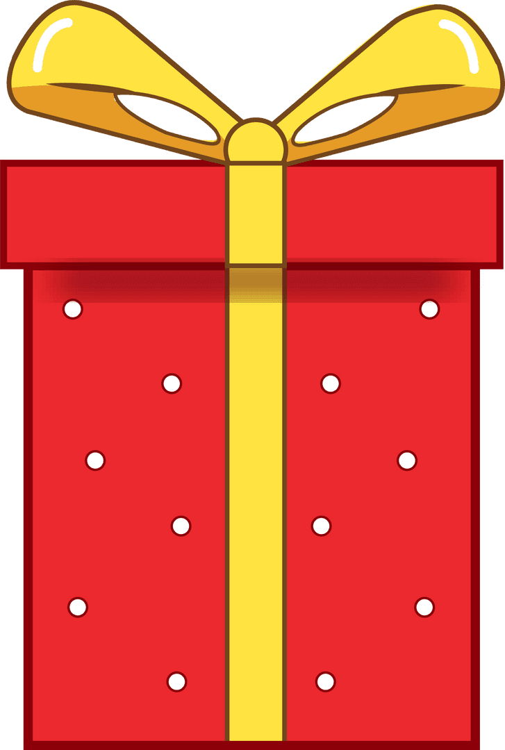 Transparent Red Gift Box with Yellow Bow