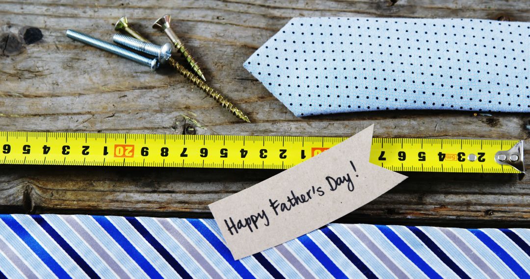 Father's Day Card with Construction Tools and Ties - Free Images, Stock Photos and Pictures on Pikwizard.com