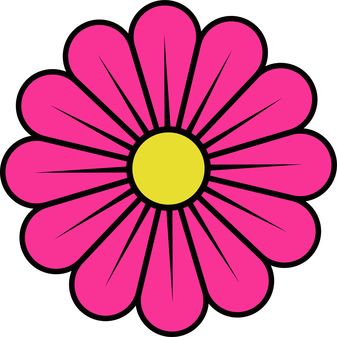 Floral Vector Illustration with Pink Petals on Transparent Background