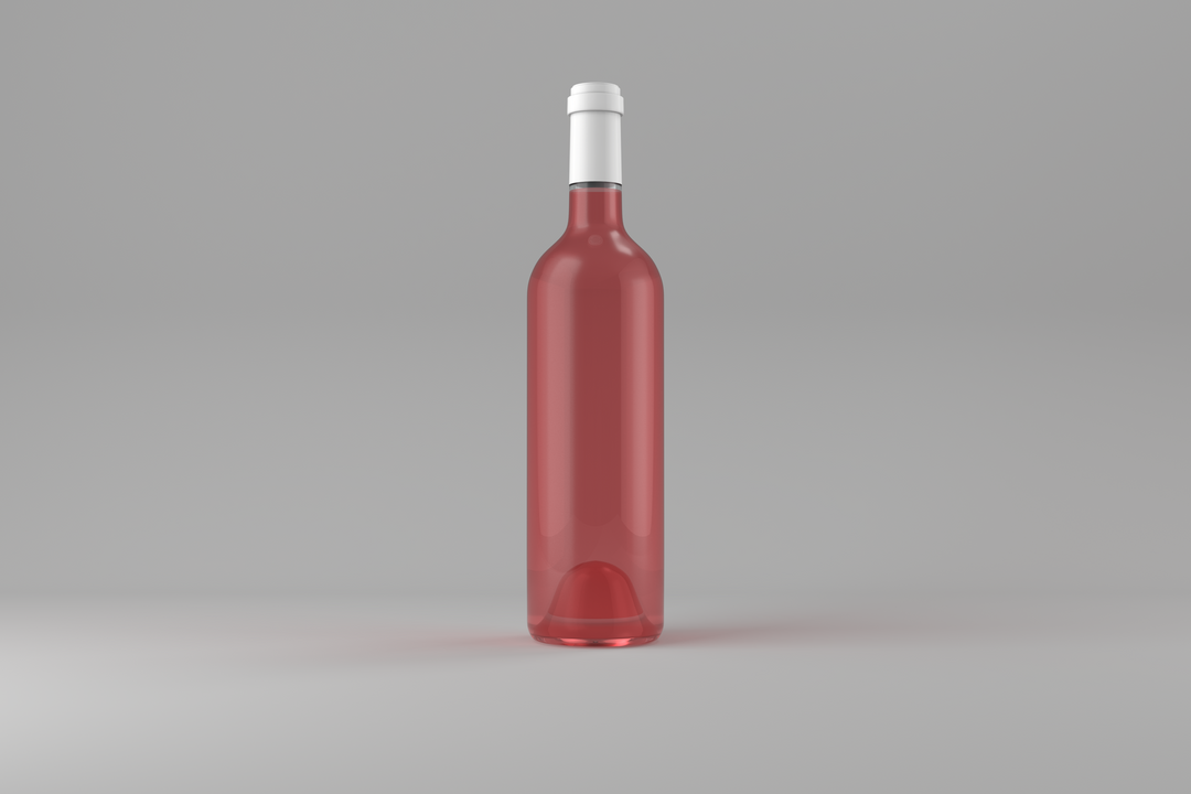 Transparent Wine Bottle Filled with Pink Wine on Gray Background - Download Free Stock Images Pikwizard.com