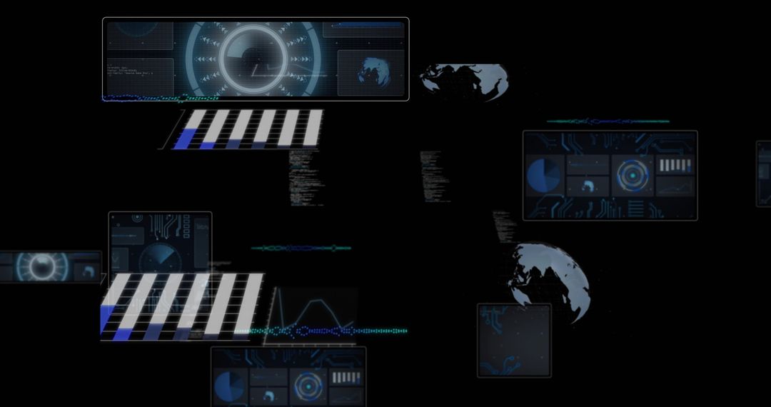 Futuristic Interface with Floating Digital Holographic Displays