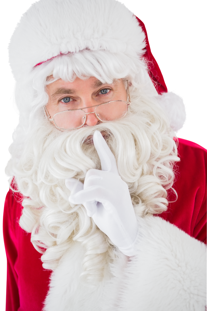 Transparent Santa Claus Keeping Secret Gesture, Close-Up - Download Free Stock Images Pikwizard.com