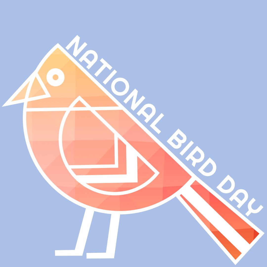 Stylized Bird Graphic Celebrating National Bird Day