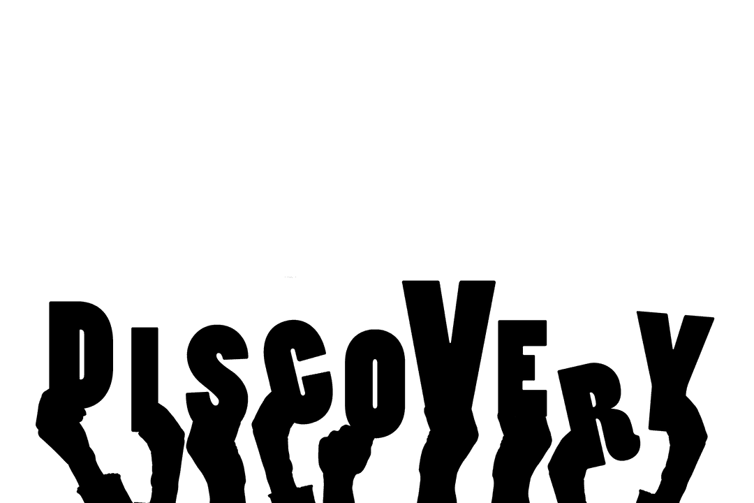 Digital Hand Illustration with Discovery Text on Transparent Background