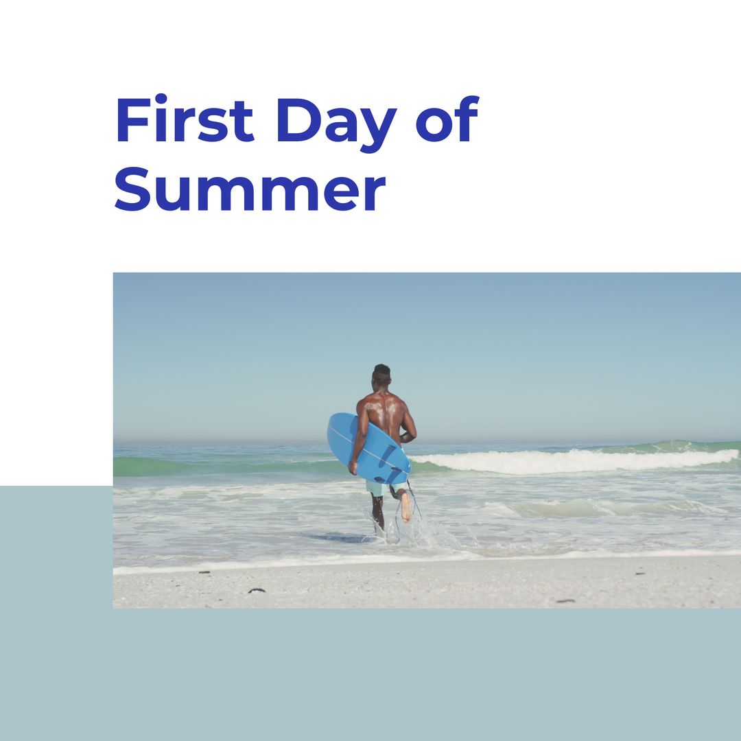 Surfer Returning from Ocean on Sunny Beach Day