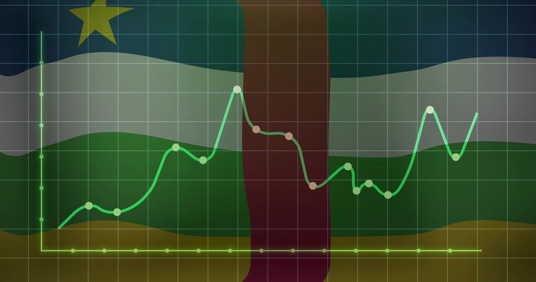 Green Line Graph on Central African Republic Flag