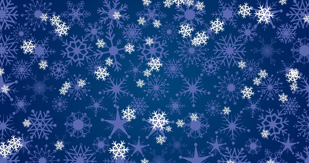 Snowflake Patterns on Blue Background for Winter Festivities