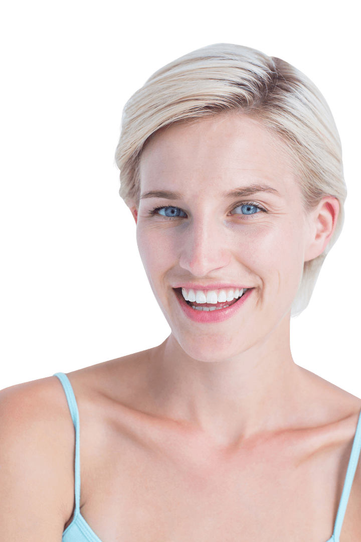 Transparent Image of Blonde Woman Smiling at Camera