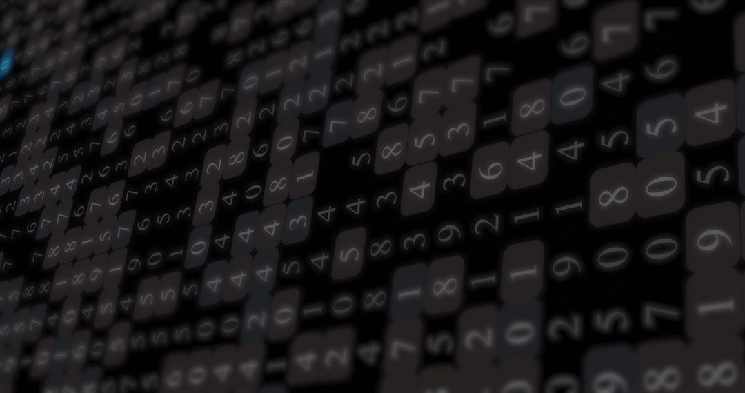 Abstract Number Pattern on Moving Dots Background