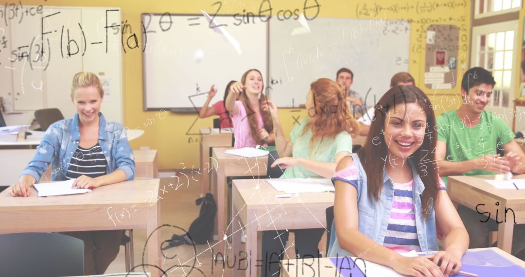 Engaged Students Learning Mathematics in Classroom