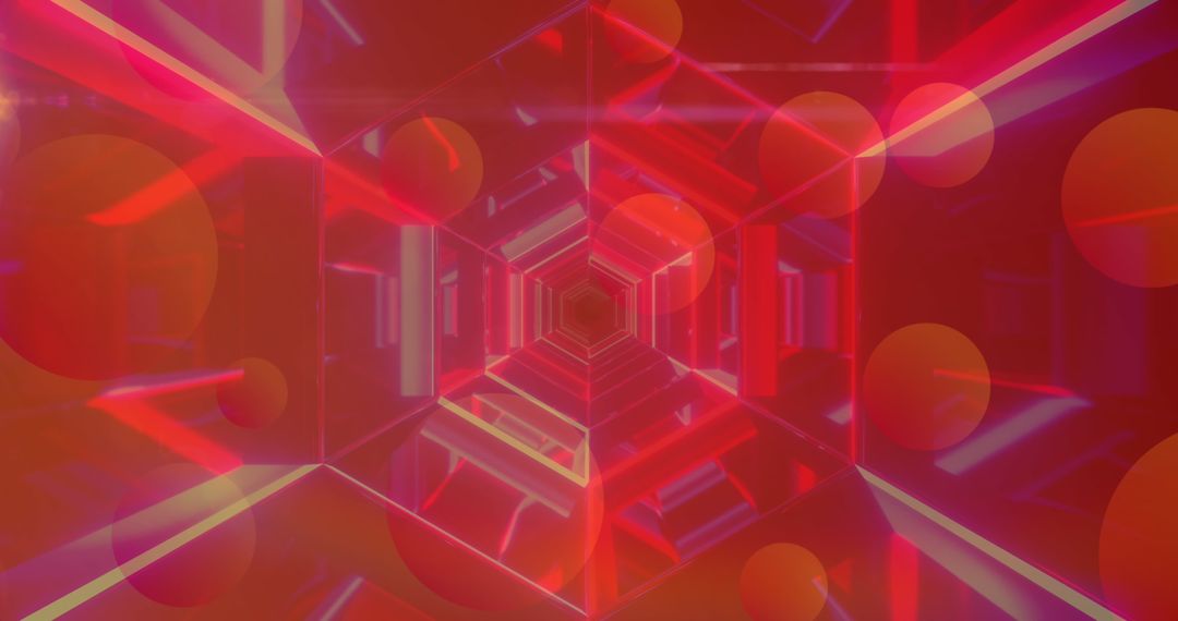 Futuristic Neon Tunnel with Abstract Geometric Patterns