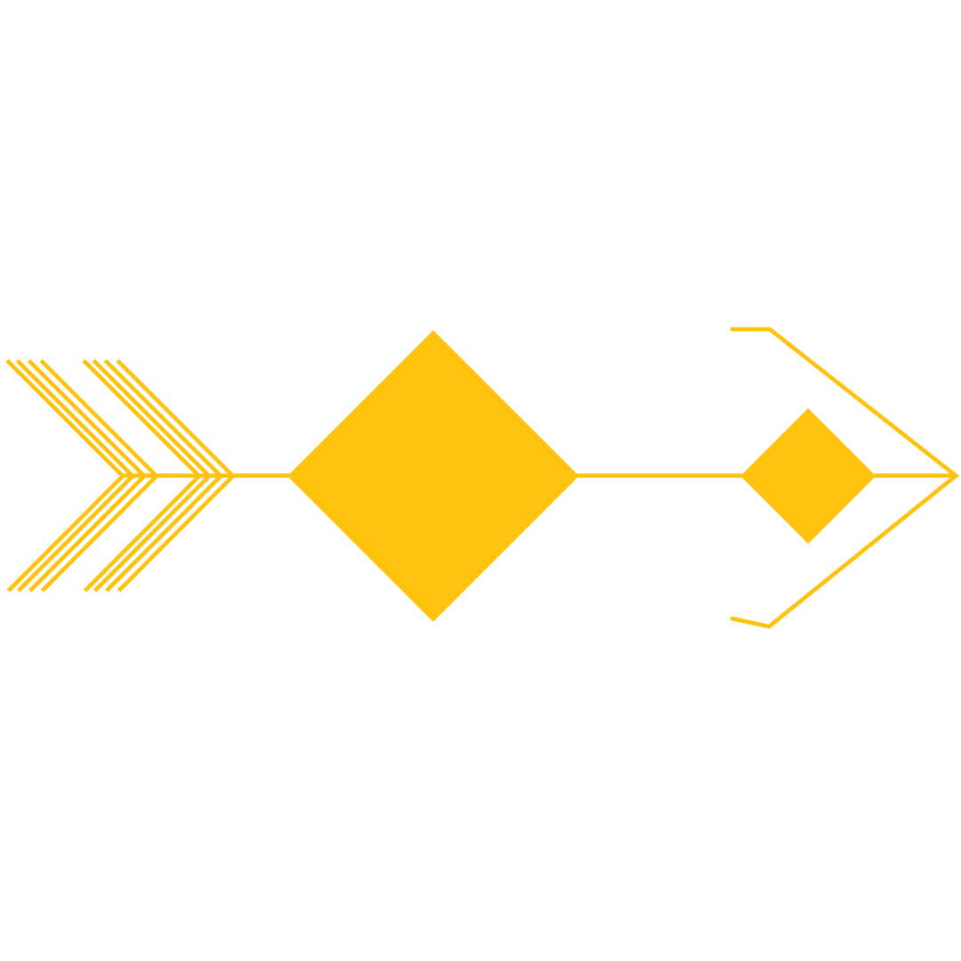 Yellow Geometric Arrow with Transparent Background