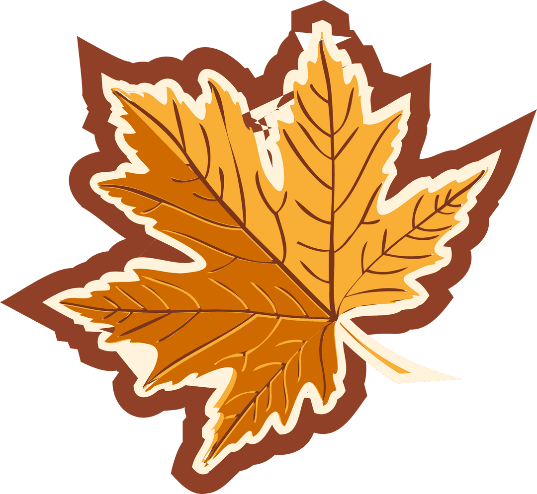 Transparent Maple Leaf Illustration with Autumn Colors