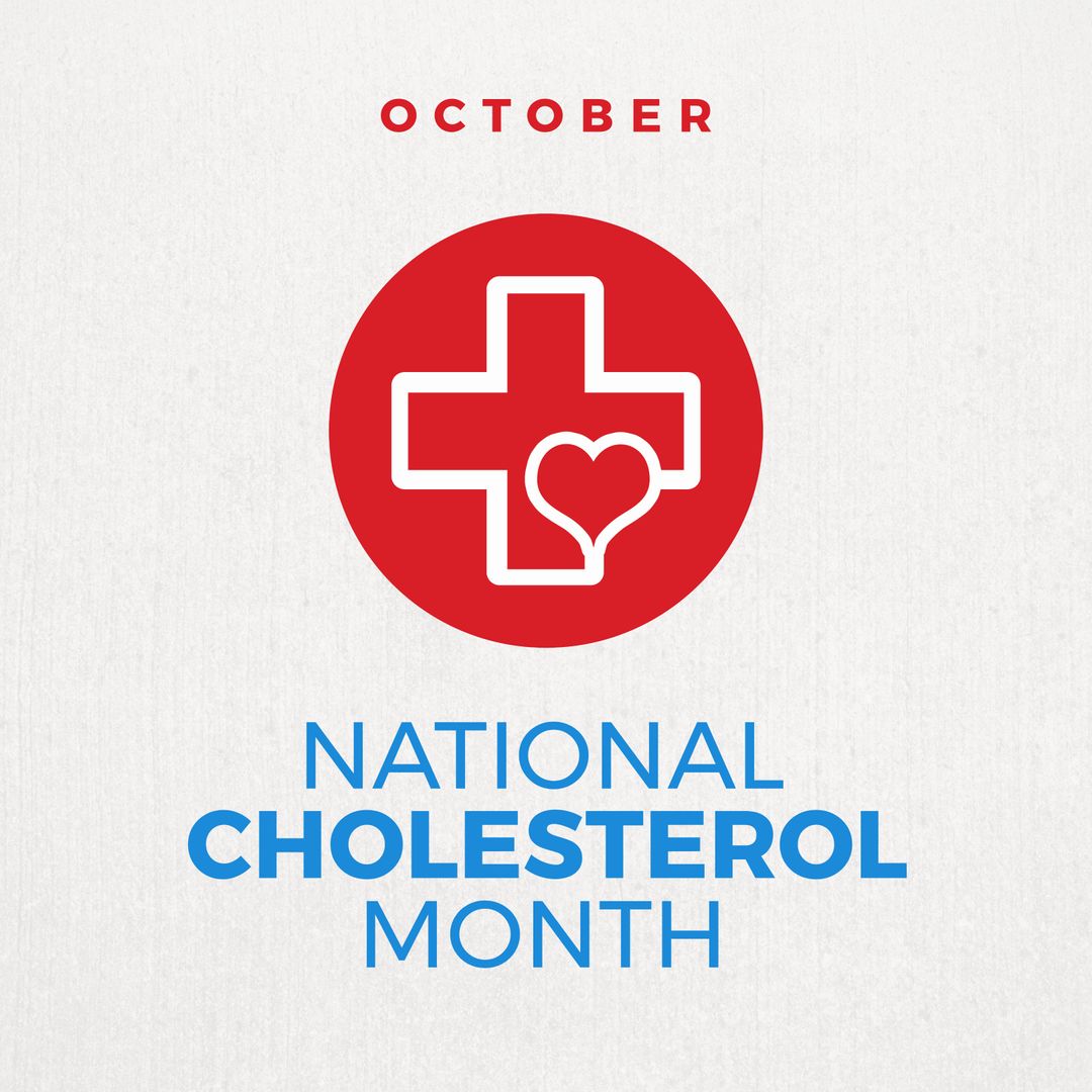 National Cholesterol Month Awareness Poster with Heart and Cross Symbol - Download Free Stock Templates Pikwizard.com