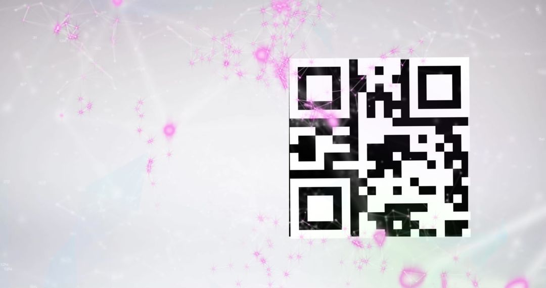 High-Tech QR Code on Digital Abstract Background