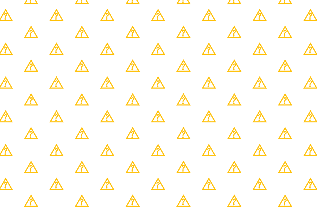 Yellow Triangle Pattern with Question Marks on Transparent Background