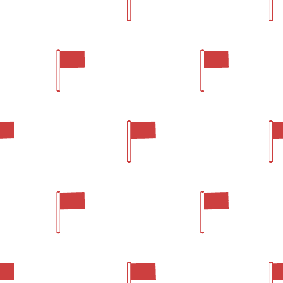 Row of Red Flags on Transparent PNG Background