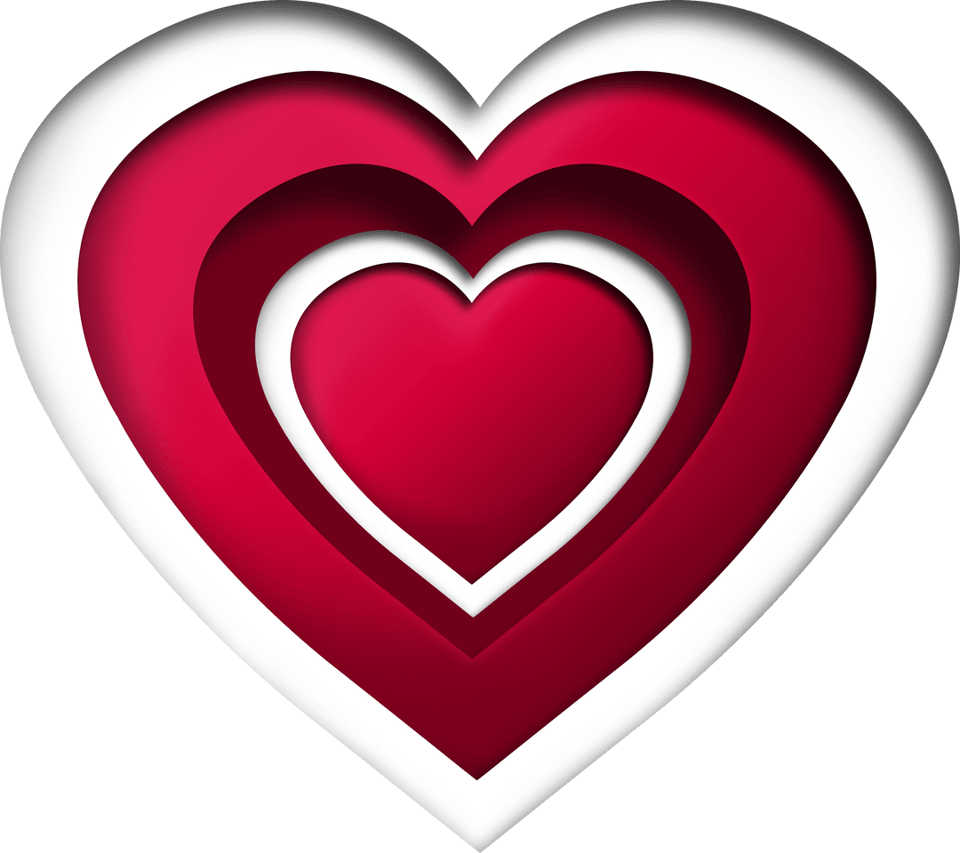 Digital Pink and White Hearts on Transparent Background