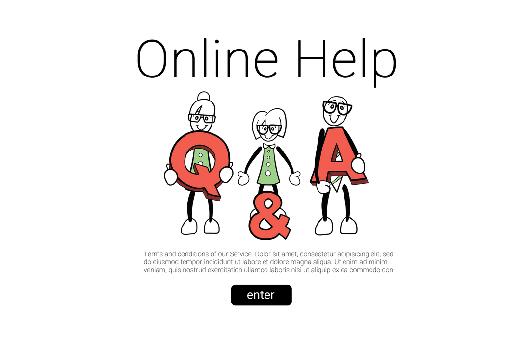 Digital PNG Illustration Depicting Online Q&A Help Service Transparent