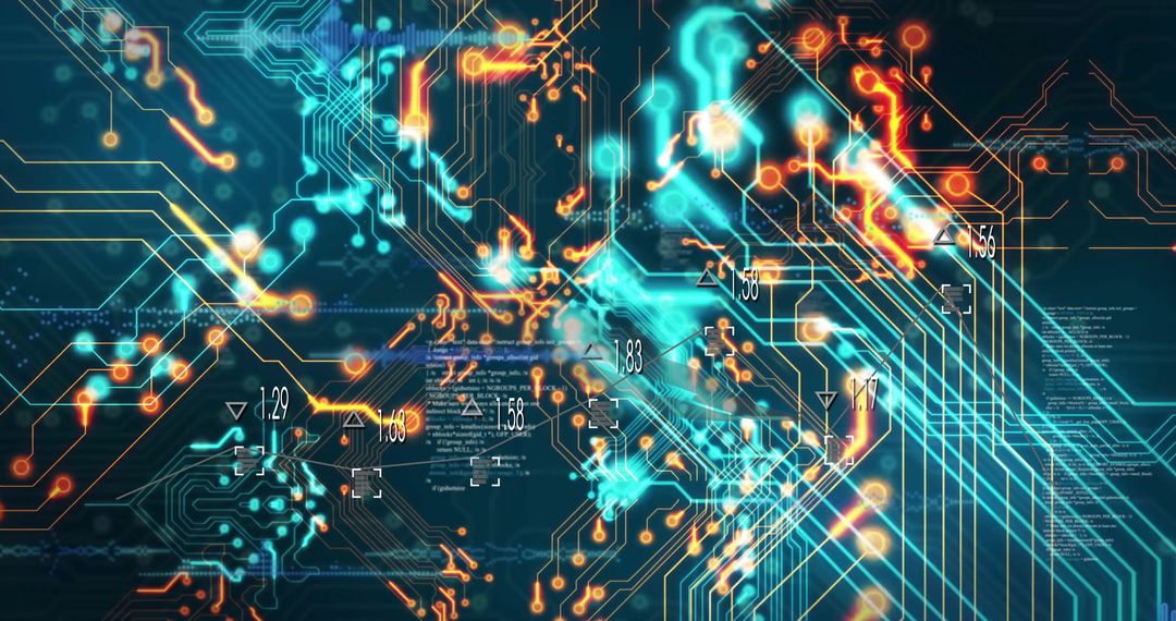 Abstract Glowing Circuit Network with Luminous Nodes