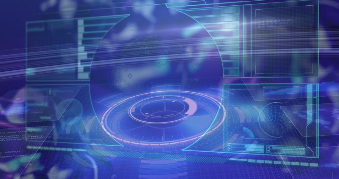 Futuristic Digital Screen with Data Processing Holographics