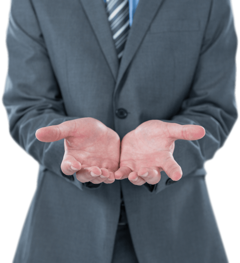 Businessman’s Hands Offering Concept Transparent Background