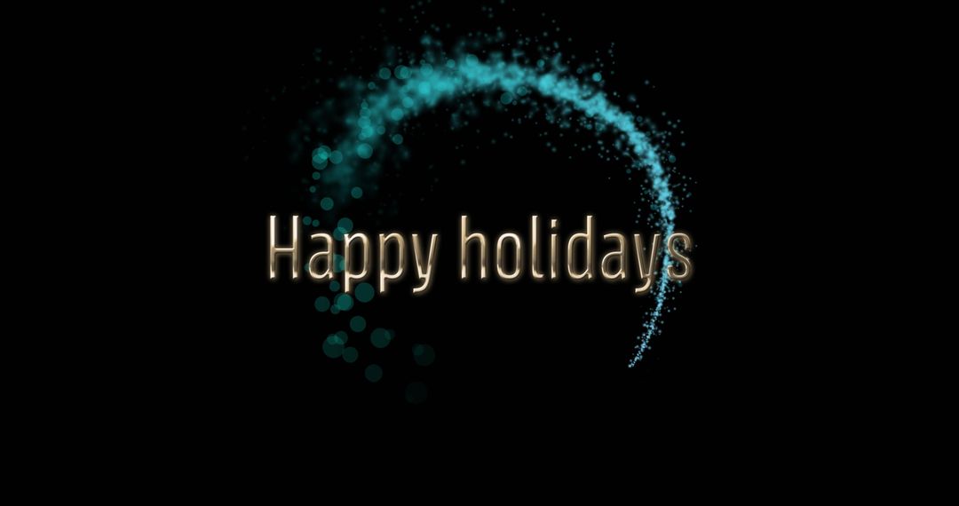Happy Holidays Text with Sparkling Lights on Black Background
