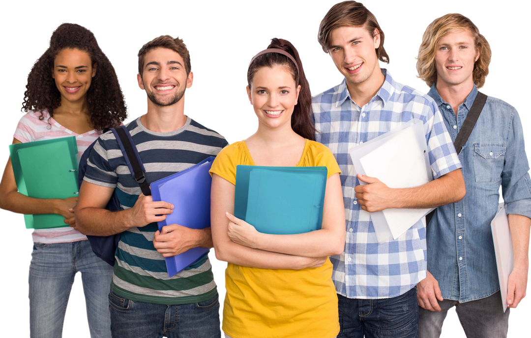 Transparent Group of Happy Students Holding Folders in College - Download Free Stock Images Pikwizard.com