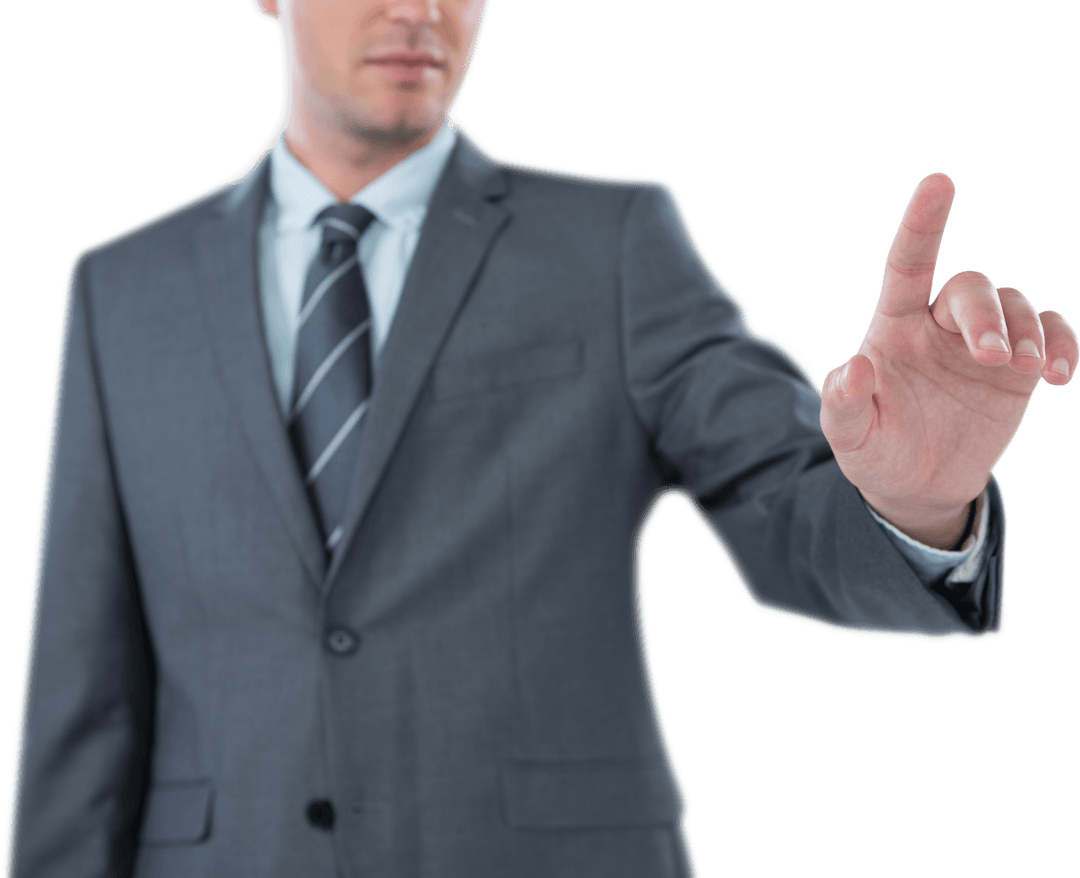 Business Executive Touching Transparent Digital Interface