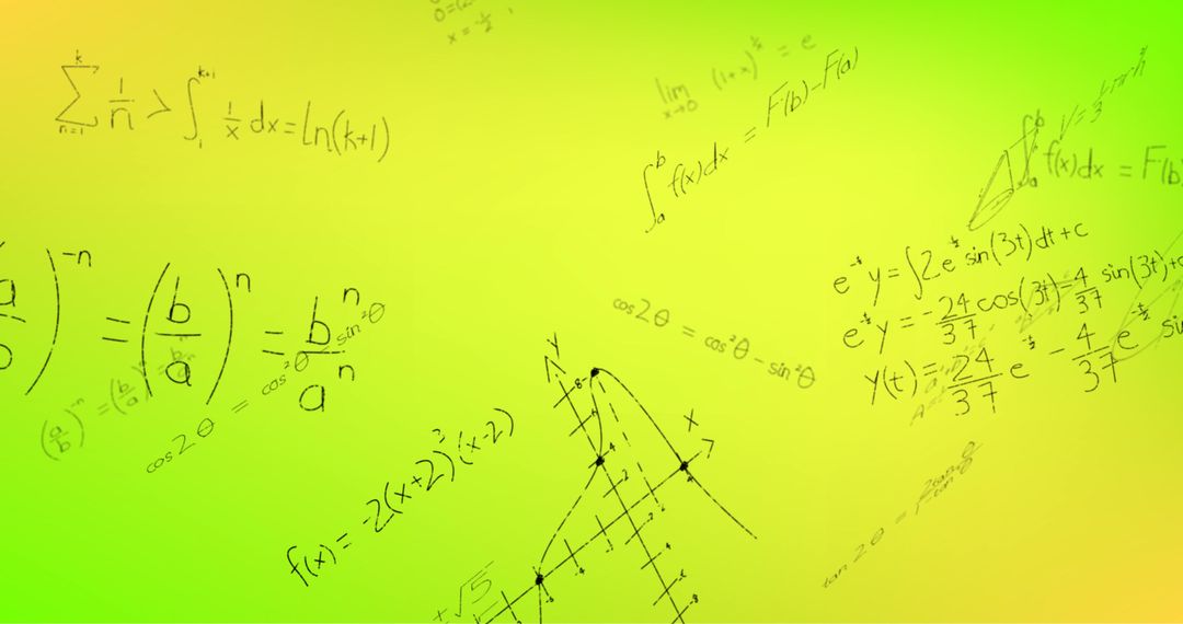 Mathematical Formulae on Yellow Background Highlighting Calculus