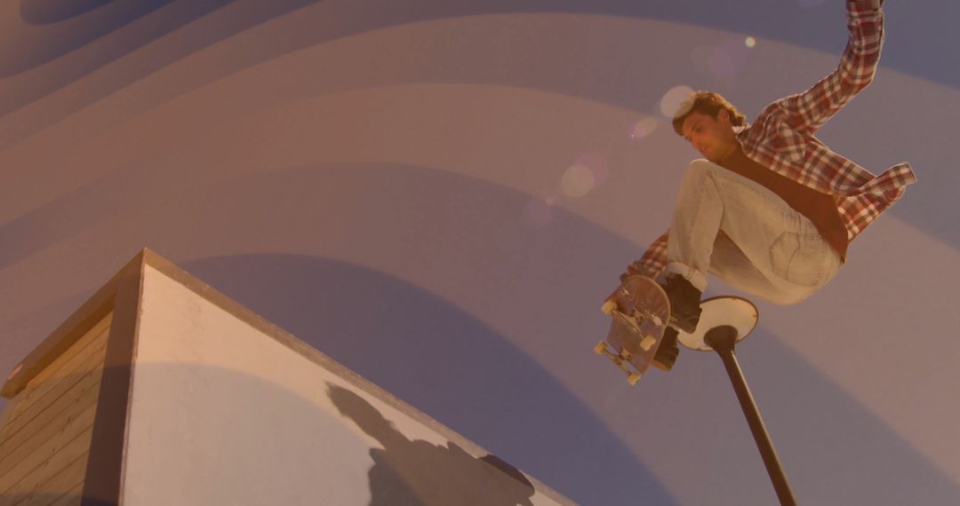 Dynamic Young Skateboarder Performing Energizing Tricks in Urban Setting