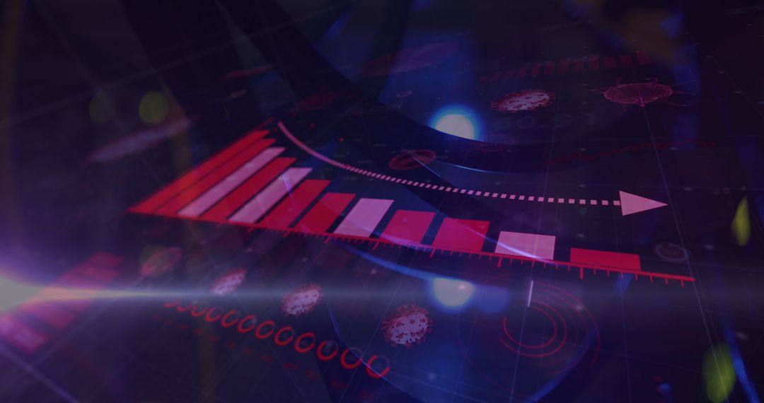 Digital Interface with Economic Growth Graph and Arrow Design